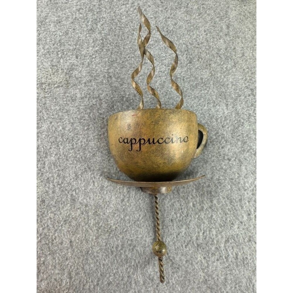 Michael Alan Metal 3D Coffee Cup With Hook Wall Art Cappuccino Cafe Decor